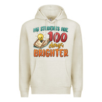 Oatmeal Heather my students 100 days brighter Premium Hoodie - MaliasSmallBusiness