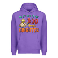 Purple my students 100 days brighter Premium Hoodie - MaliasSmallBusiness