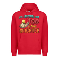 Red my students 100 days brighter Premium Hoodie - MaliasSmallBusiness