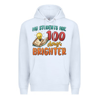 White my students 100 days brighter Premium Hoodie - MaliasSmallBusiness