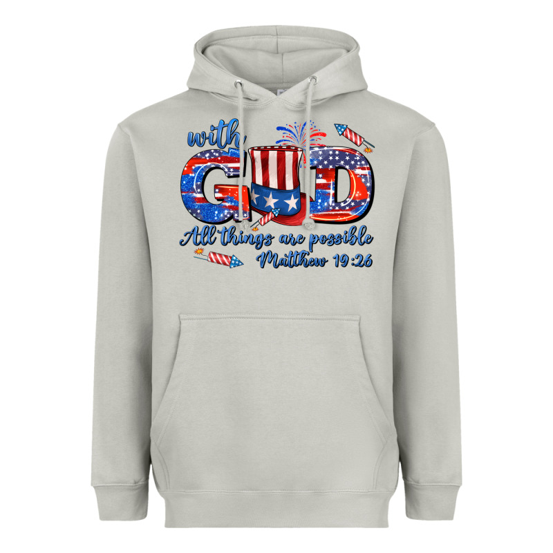 With God All Things Are Possible Usa Heavyweight Hoodie by AdoDesignShop | Teevron