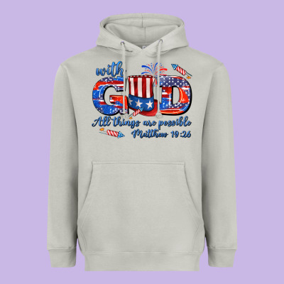 With God All Things Are Possible Usa Heavyweight Hoodie Designed By Adodesignshop