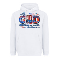 White with god all things are possible usa Heavyweight Hoodie - AdoDesignShop