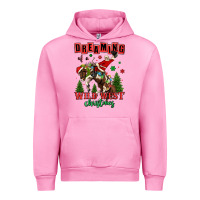 Fuchsia Pink dreaming of a wild west christmas cowboy santa Urban Hoodie - MaliasSmallBusiness