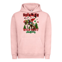 Pigment Salmon dreaming of a wild west christmas cowboy santa Urban Hoodie - MaliasSmallBusiness