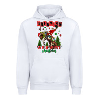 White dreaming of a wild west christmas cowboy santa Urban Hoodie - MaliasSmallBusiness