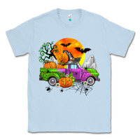 Dusty Blue halloween farm truck Classic Tee - Zillion Design Studio