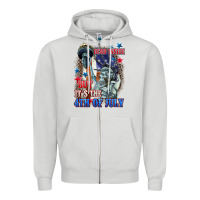 Dove Grey Dead inside but it's the 4th of July Zipper Hoodie - CowGirlArtShop
