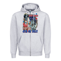 Heather Grey Dead inside but it's the 4th of July Zipper Hoodie - CowGirlArtShop