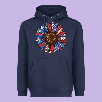 Usa Flag Camouflage Sunflower Heavyweight Hoodie Designed By Jahusdesignshop