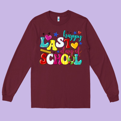 Happy Last Day Of School Long Sleeve Tee Designed By Texasbilliewilder