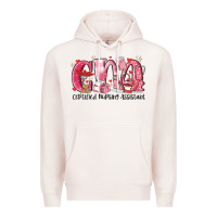 Pale Pink cna certified valentine nursing assistant valentin Premium Hoodie - MaliasSmallBusiness
