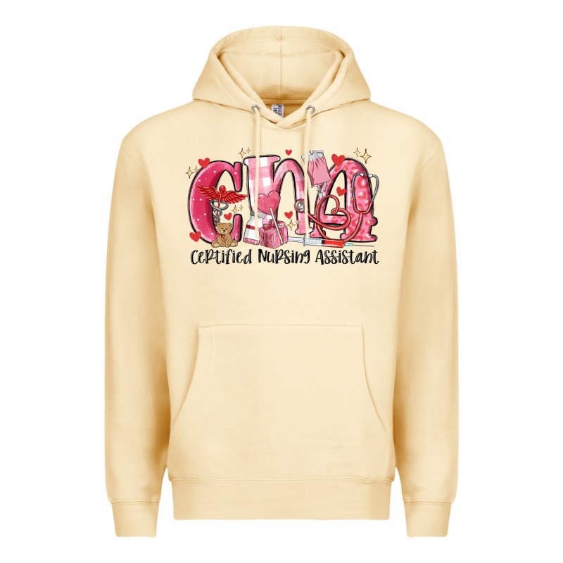 Cna Certified Valentine Nursing Assistant Valentin Premium Hoodie by MaliasSmallBusiness | Teevron