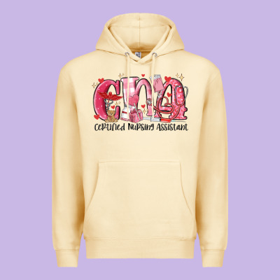 Cna Certified Valentine Nursing Assistant Valentin Premium Hoodie Designed By Maliassmallbusiness