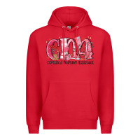 Red cna certified valentine nursing assistant valentin Premium Hoodie - MaliasSmallBusiness