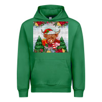 Emerald christmas cow Urban Hoodie - MaliasSmallBusiness