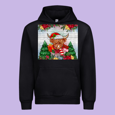 Christmas Cow Urban Hoodie Designed By Maliassmallbusiness