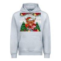 Heather Grey christmas cow Urban Hoodie - MaliasSmallBusiness