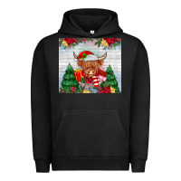 Pigment Black christmas cow Urban Hoodie - MaliasSmallBusiness
