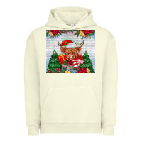 Pigment Pistachio christmas cow Urban Hoodie - MaliasSmallBusiness