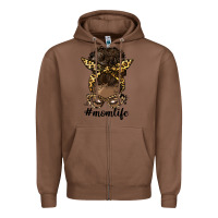 Chestnut afro messy bun mom life Zipper Hoodie - HRA Design Shop