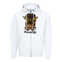 White afro messy bun mom life Zipper Hoodie - HRA Design Shop