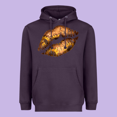 Western Sunflower Lips Heavyweight Hoodie Designed By Bettercallsaul
