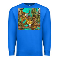 True Royal western bull skull and cactus seamless pattern Premium Sweatshirt - BundleAndBundleShop