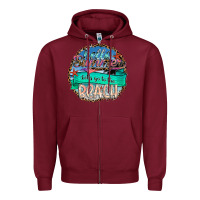Burgundy Hello Summer Let's Go To The Beach Zipper Hoodie - SublimationCraftShop