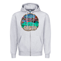 Heather Grey Hello Summer Let's Go To The Beach Zipper Hoodie - SublimationCraftShop
