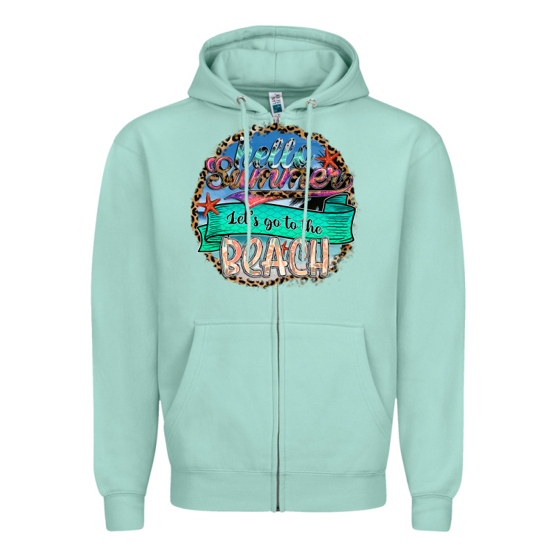 Hello Summer Let's Go To The Beach Zipper Hoodie by SublimationCraftShop | Teevron