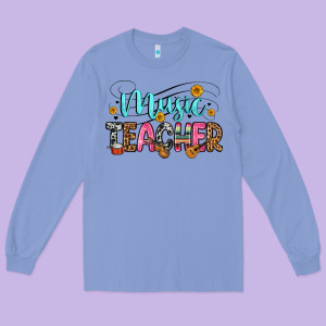 Music Teacher Long Sleeve Tee Designed By Zillion Design Studio