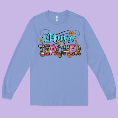 Music Teacher Long Sleeve Tee Designed By Zillion Design Studio