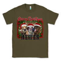 Army Green merry christmas heifer Classic Tee - RanaPortraitStore