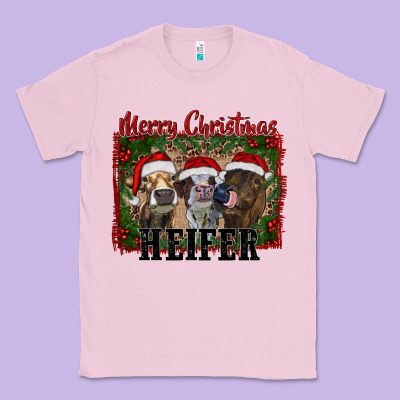Merry Christmas Heifer Classic Tee Designed By Ranaportraitstore