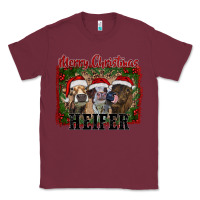 Burgundy merry christmas heifer Classic Tee - RanaPortraitStore