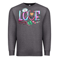 Charcoal Heather love nurse Premium Sweatshirt - BundleAndBundleShop