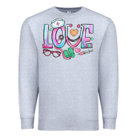 Heather Grey love nurse Premium Sweatshirt - BundleAndBundleShop