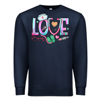 Navy love nurse Premium Sweatshirt - BundleAndBundleShop