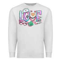 Oatmeal Heather love nurse Premium Sweatshirt - BundleAndBundleShop