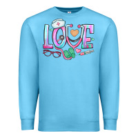 Ocean Blue love nurse Premium Sweatshirt - BundleAndBundleShop