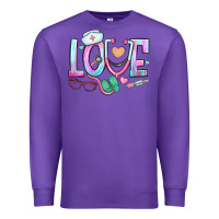 Purple love nurse Premium Sweatshirt - BundleAndBundleShop