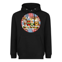 Black Merry Christmas Coffee Cups Heavyweight Hoodie - Artiststas
