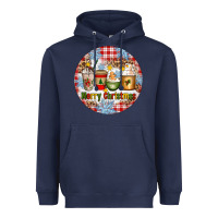 Navy Merry Christmas Coffee Cups Heavyweight Hoodie - Artiststas