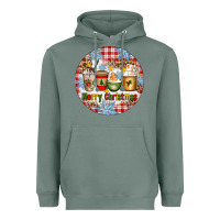 Sage Merry Christmas Coffee Cups Heavyweight Hoodie - Artiststas