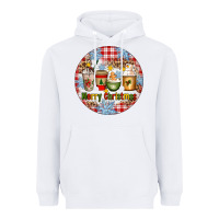 White Merry Christmas Coffee Cups Heavyweight Hoodie - Artiststas