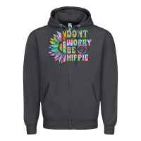 Smoke Don't Worry Be Hippie Zipper Hoodie - CowhideDigitalArt