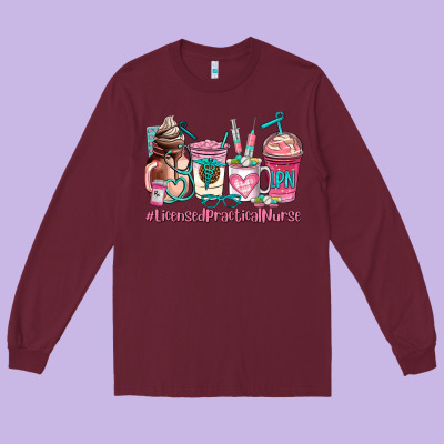 Licensed Practical Nurse  Coffee Cup Long Sleeve Tee Designed By Adodesignshop