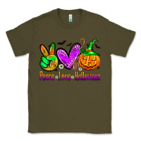 Army Green peace love halloween Classic Tee - Zillion Design Studio