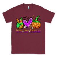 Burgundy peace love halloween Classic Tee - Zillion Design Studio